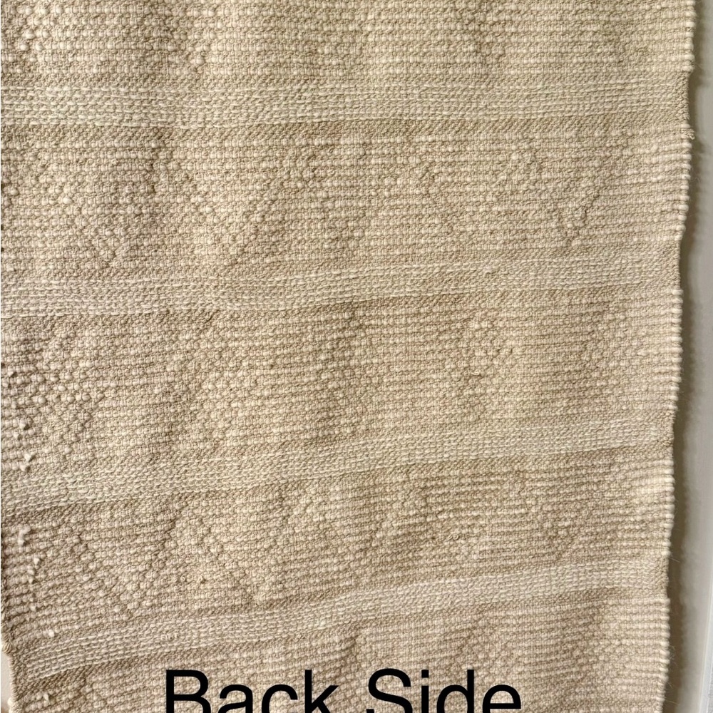 Large Boho Macramé Style Woven Wall Hanging Tapestry – Neutral Cream with Fringe - Picture 4 of 4